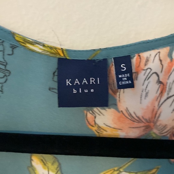 Kaari Blue, Long Sleeve, Blue Blouse w/ Floral Print, Size S - Picture 5 of 9